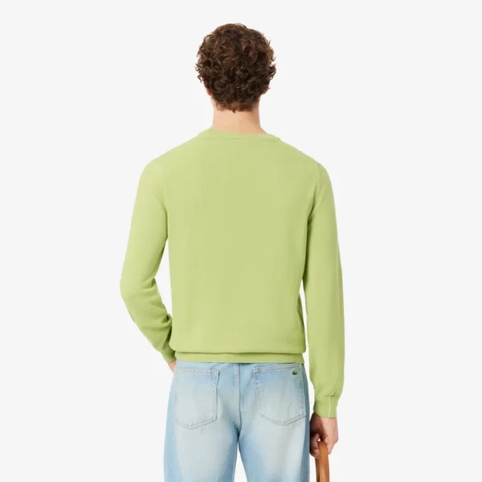 Camisola de algodão com gola redonda para homem