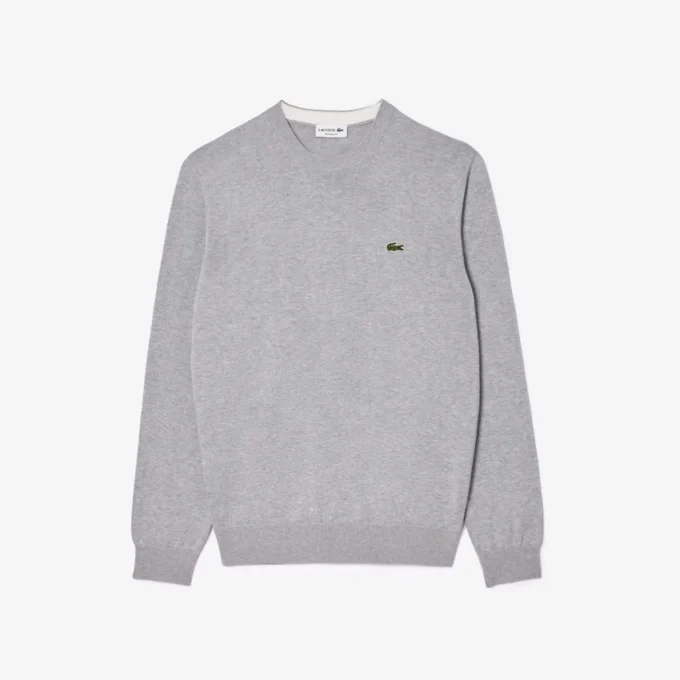 Camisola de algodão com gola redonda para homem