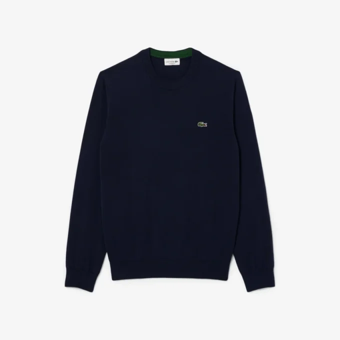 Camisola de algodão com gola redonda para homem