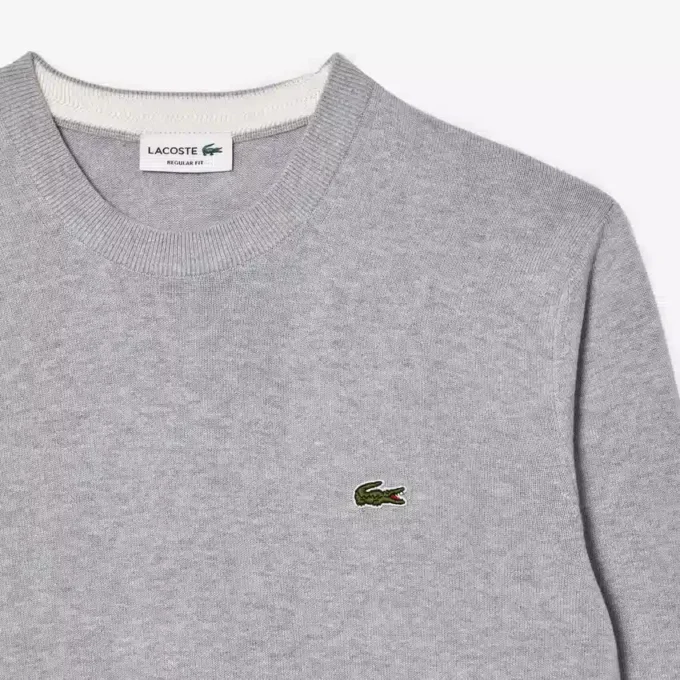 Camisola de algodão com gola redonda para homem