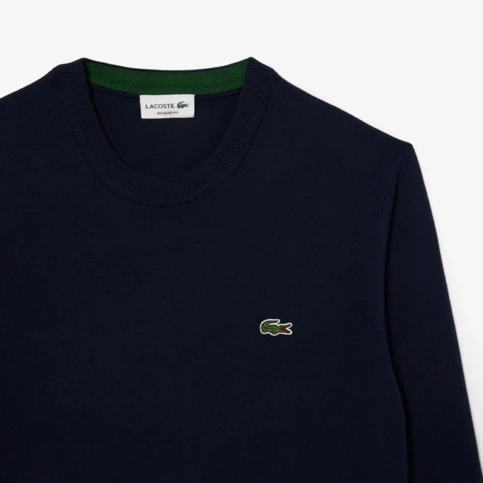 Camisola de algodão com gola redonda para homem