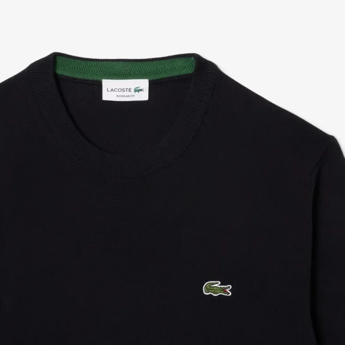 Camisola de algodão com gola redonda para homem