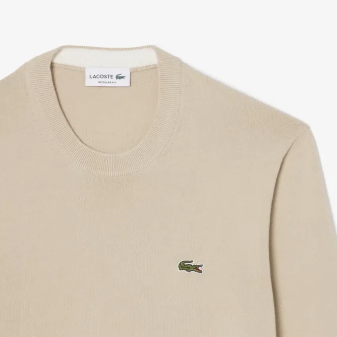Camisola de algodão com gola redonda para homem