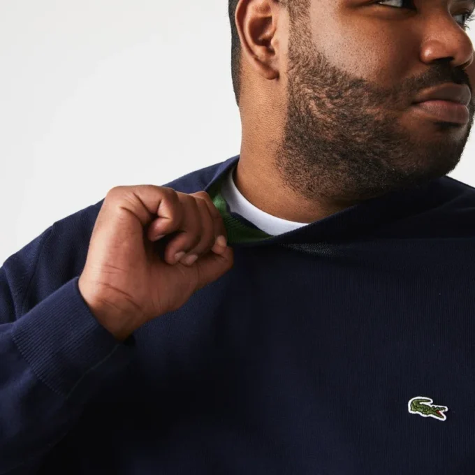 Camisola de algodão com gola redonda para homem