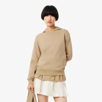 Camisola de algodão com logótipo em relevo para mulher