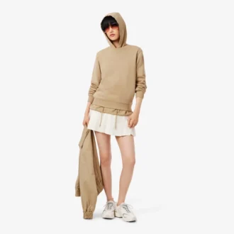Camisola de algodão com logótipo em relevo para mulher