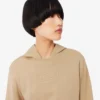 Camisola de algodão com logótipo em relevo para mulher