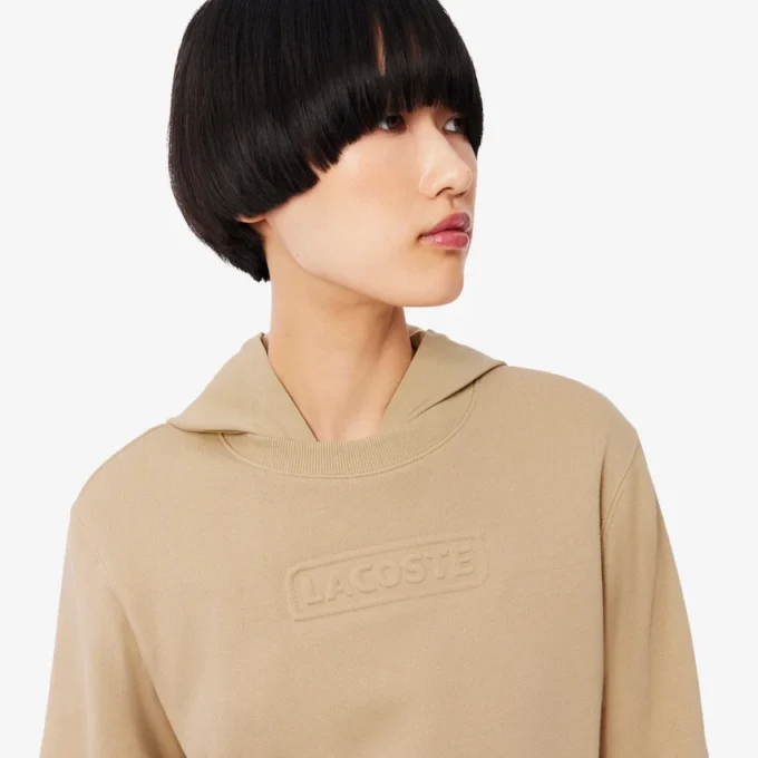 Camisola de algodão com logótipo em relevo para mulher