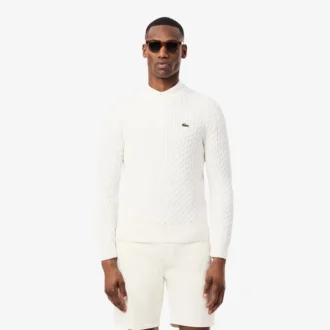 Camisola de algodão com malha trançada para homem