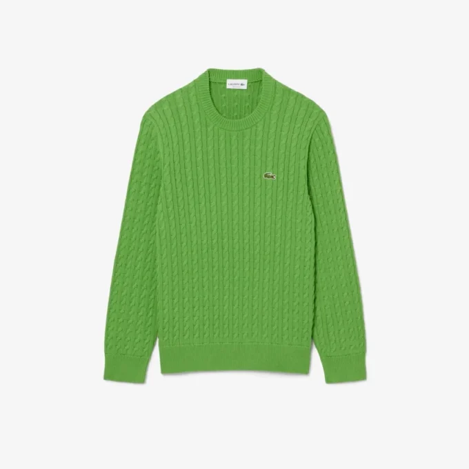Camisola de algodão com malha trançada para homem
