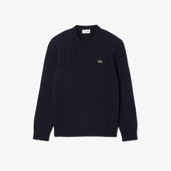 Camisola de algodão com malha trançada para homem