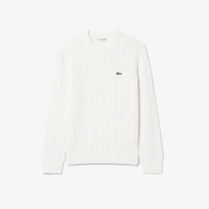 Camisola de algodão com malha trançada para homem