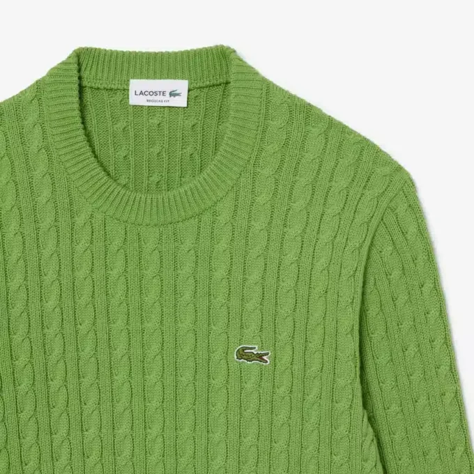 Camisola de algodão com malha trançada para homem