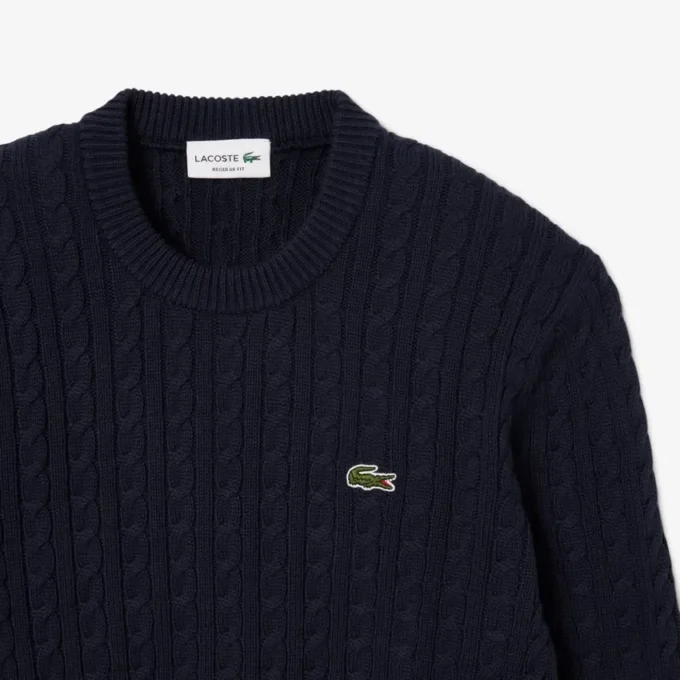 Camisola de algodão com malha trançada para homem