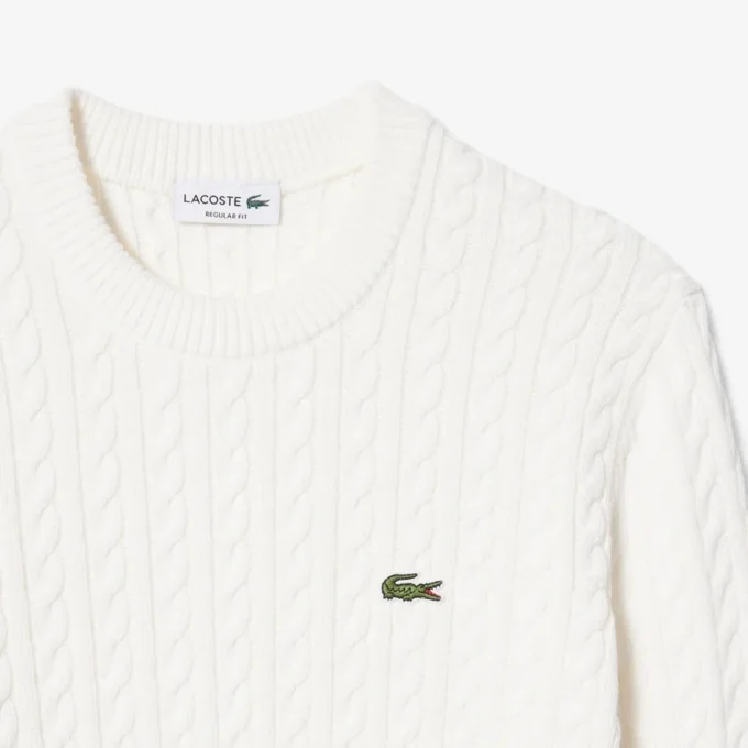 Camisola de algodão com malha trançada para homem