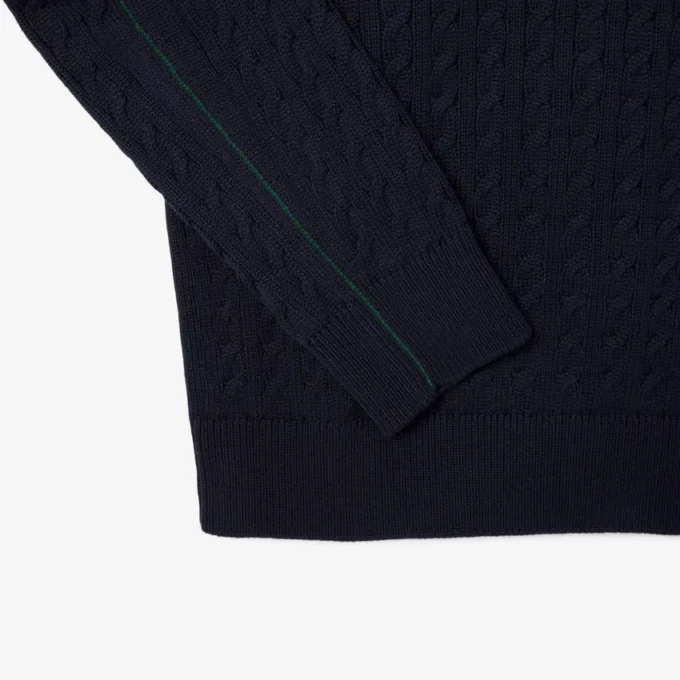 Camisola de algodão com malha trançada para homem