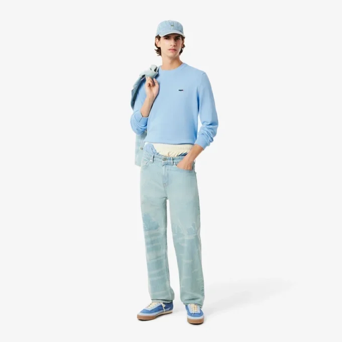 Camisola de algodão com padrão de crocodilo para homem
