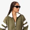 Camisola de cetim com riscas Pointelle oversized para mulher