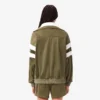 Camisola de cetim com riscas Pointelle oversized para mulher