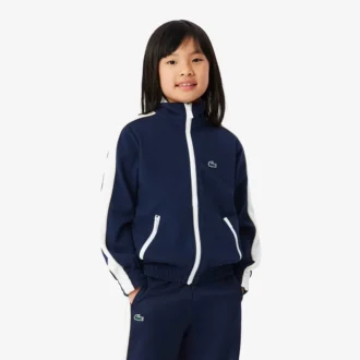 Camisola de desporto com fecho em malha interlock piqué