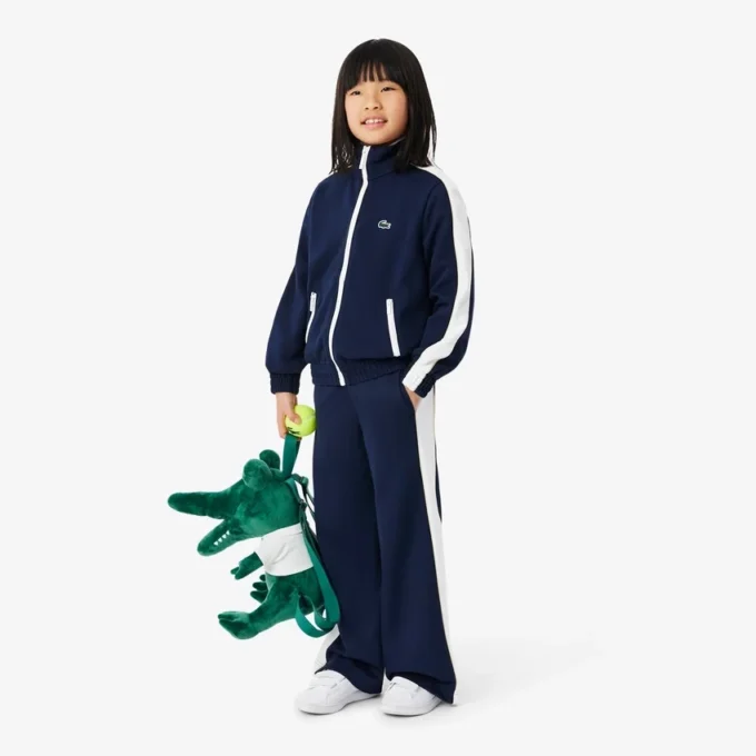 Camisola de desporto com fecho em malha interlock piqué