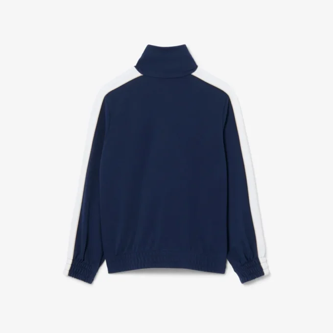 Camisola de desporto com fecho em malha interlock piqué