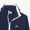 Camisola de desporto com fecho em malha interlock piqué