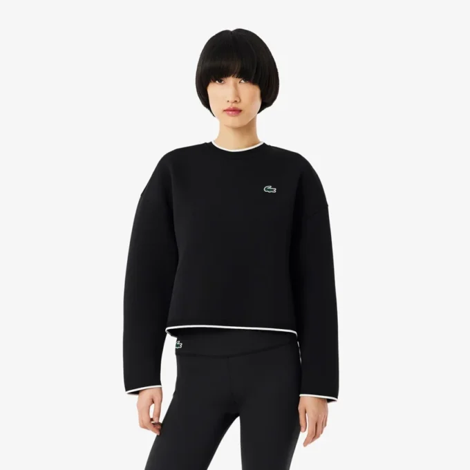 Camisola de desporto feminina com acabamentos contrastantes