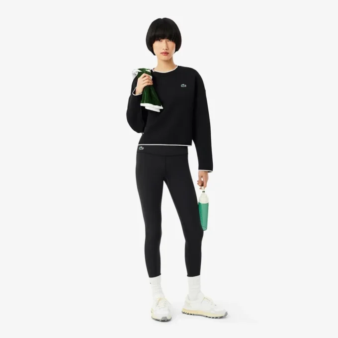 Camisola de desporto feminina com acabamentos contrastantes