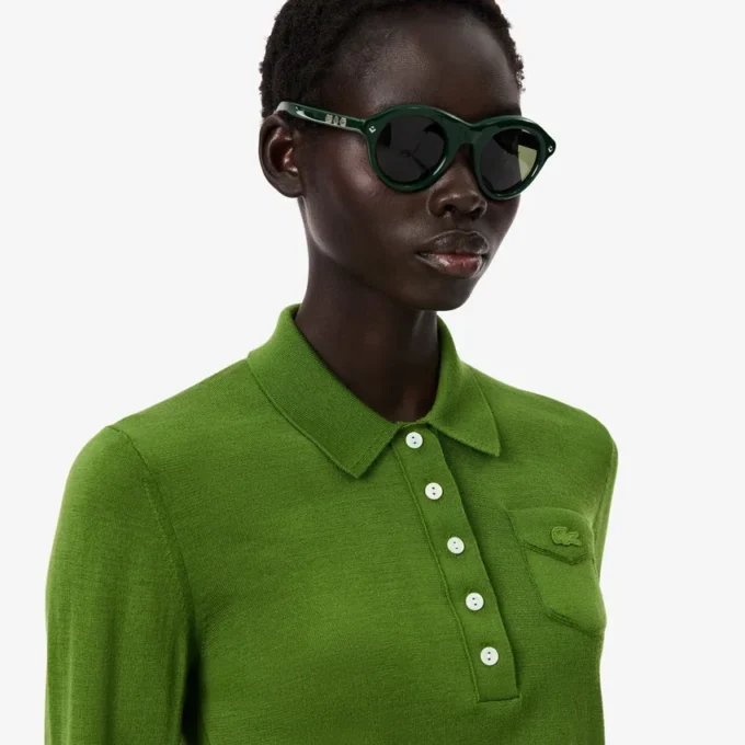 Camisola de gola polo em lã merino da coleção Runway