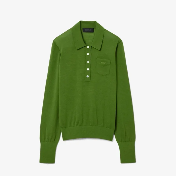 Camisola de gola polo em lã merino da coleção Runway