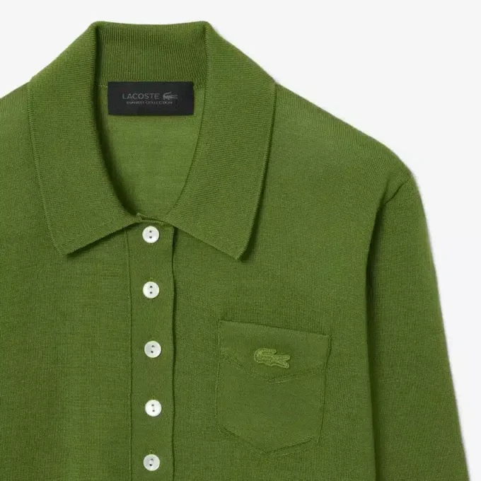 Camisola de gola polo em lã merino da coleção Runway