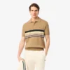 Camisola de gola polo às riscas para homem, fabricada em França