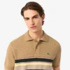 Camisola de gola polo às riscas para homem, fabricada em França