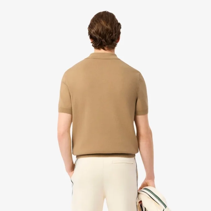 Camisola de gola polo às riscas para homem, fabricada em França