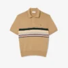Camisola de gola polo às riscas para homem, fabricada em França