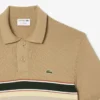 Camisola de gola polo às riscas para homem, fabricada em França