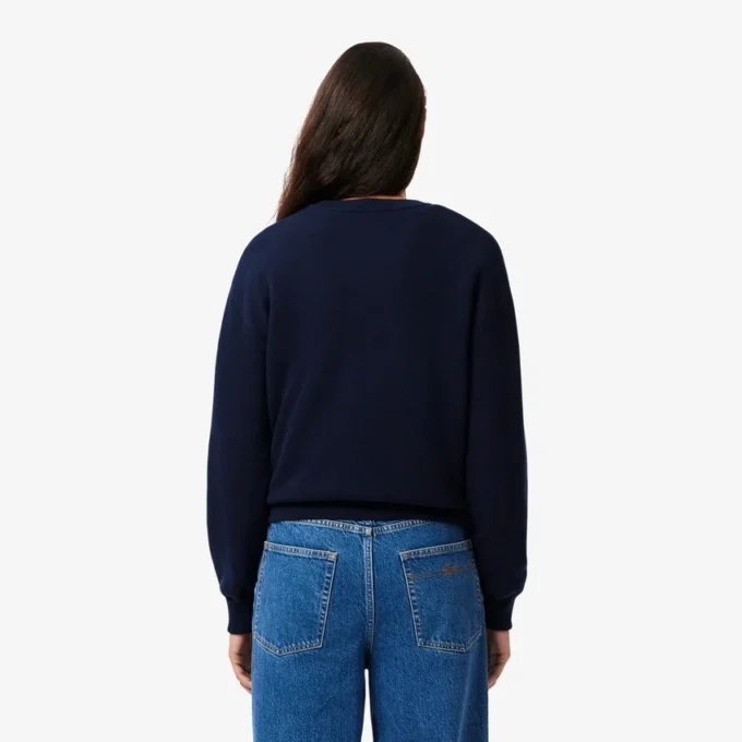 Camisola de gola redonda em algodão com corte descontraído para mulher
