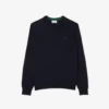 Camisola de gola redonda em lã merino para homem
