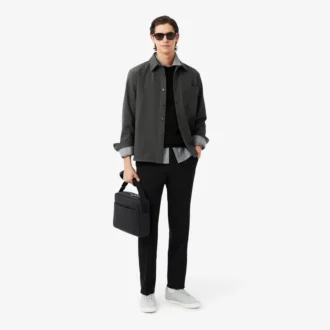 Camisola de gola redonda em lã merino para homem