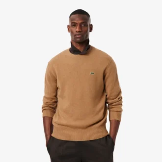 Camisola de gola redonda em lã para homem
