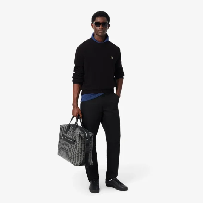 Camisola de gola redonda em lã para homem