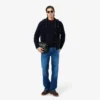 Camisola de gola redonda em lã para homem