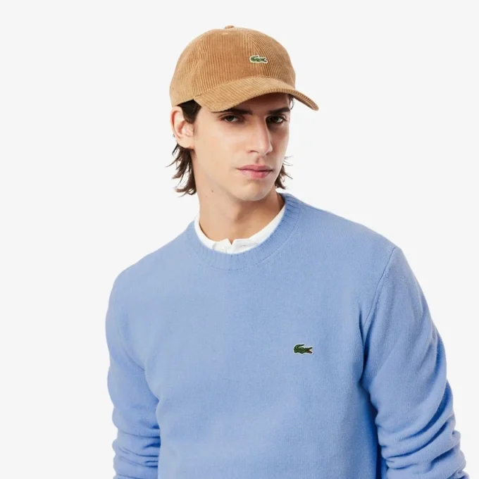 Camisola de gola redonda em lã para homem
