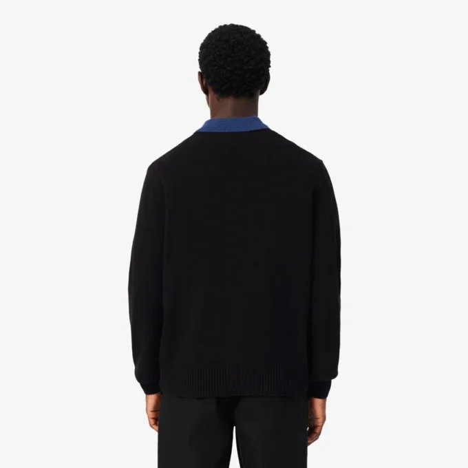 Camisola de gola redonda em lã para homem