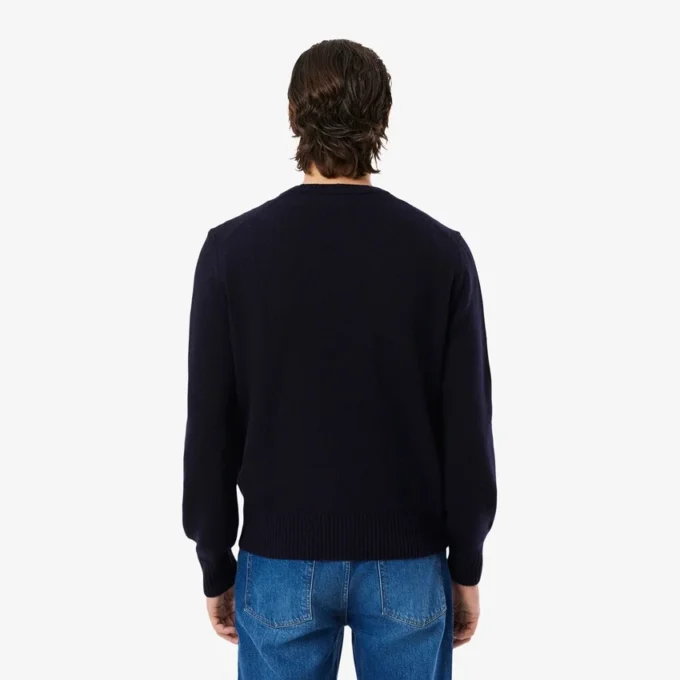 Camisola de gola redonda em lã para homem