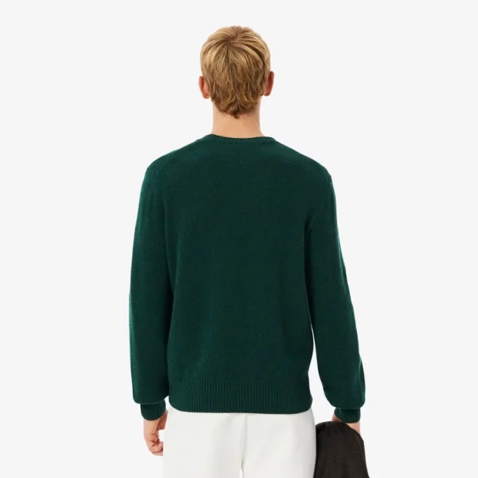 Camisola de gola redonda em lã para homem