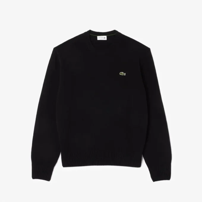 Camisola de gola redonda em lã para homem