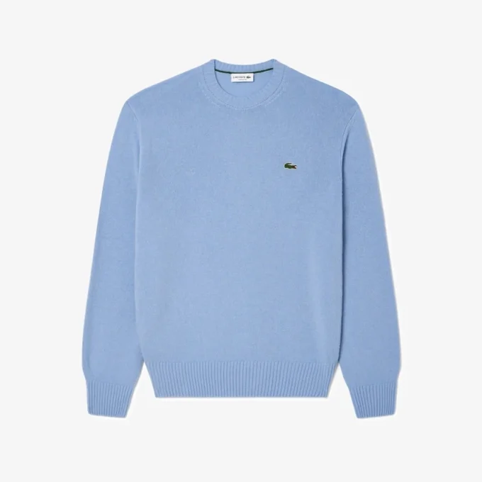 Camisola de gola redonda em lã para homem