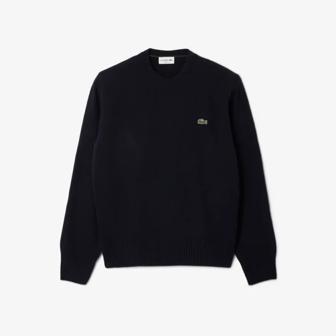 Camisola de gola redonda em lã para homem